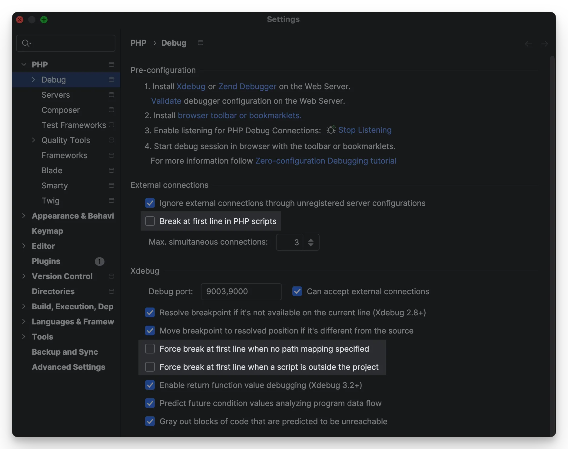 PhpStorm: Configure Debugging for Laravel