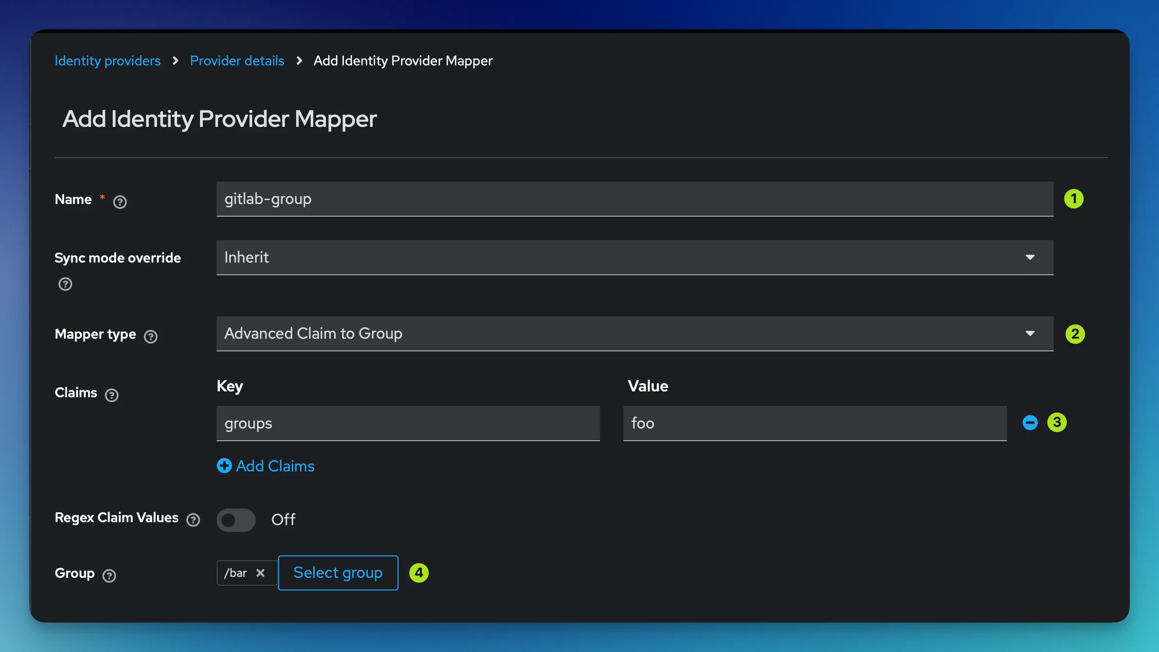 Add a advanced claim to group mapping